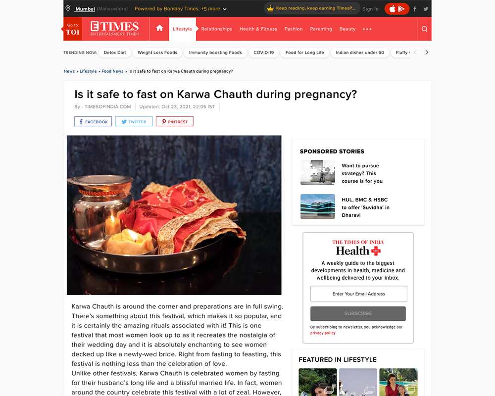 Is it safe to fast on Karwa Chauth during pregnancy - Times of India