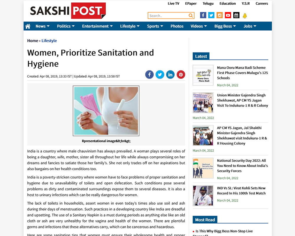 Women, Prioritize Sanitation and Hygiene - Dr Rita Bakshi