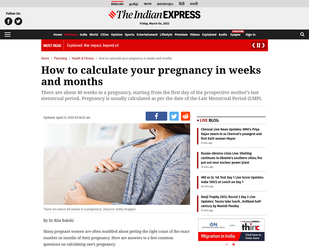How to calculate your pregnancy in weeks and months - Dr Rita Bakshi