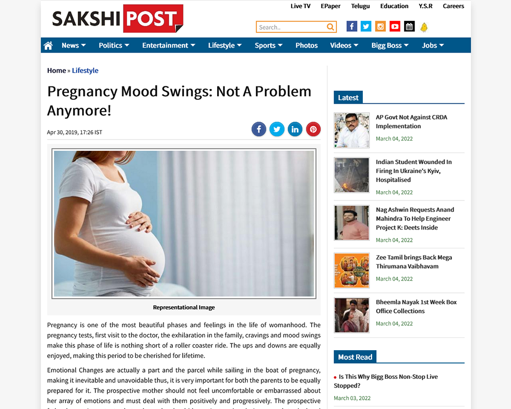 Pregnancy Mood Swings Not A Problem Anymore - Dr Rita Bakshi