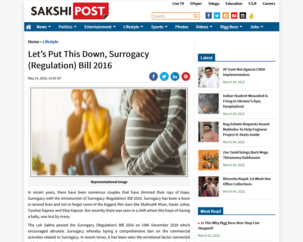 Let’s Put This Down, Surrogacy (Regulation) Bill 2016 - Dr Rita Bakshi