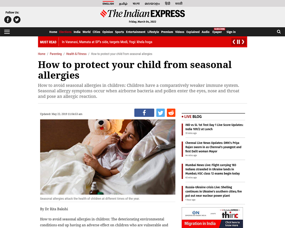 How to protect your child from seasonal allergies - Dr Rita Bakshi