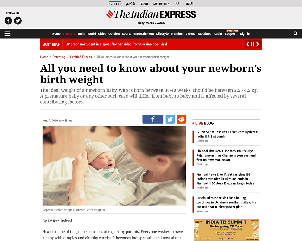 All you need to know about your newborn’s birth weight - Dr Rita Bakshi