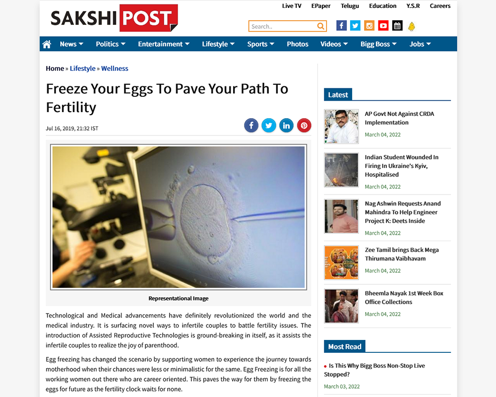 Freeze Your Eggs To Pave Your Path To Fertility - Dr Rita Bakshi