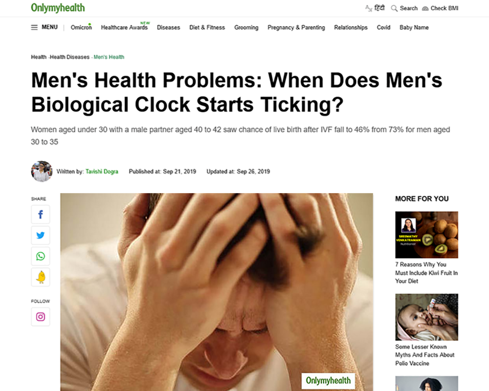 Men Health Problems When Does Men Biological Clock Starts Ticking