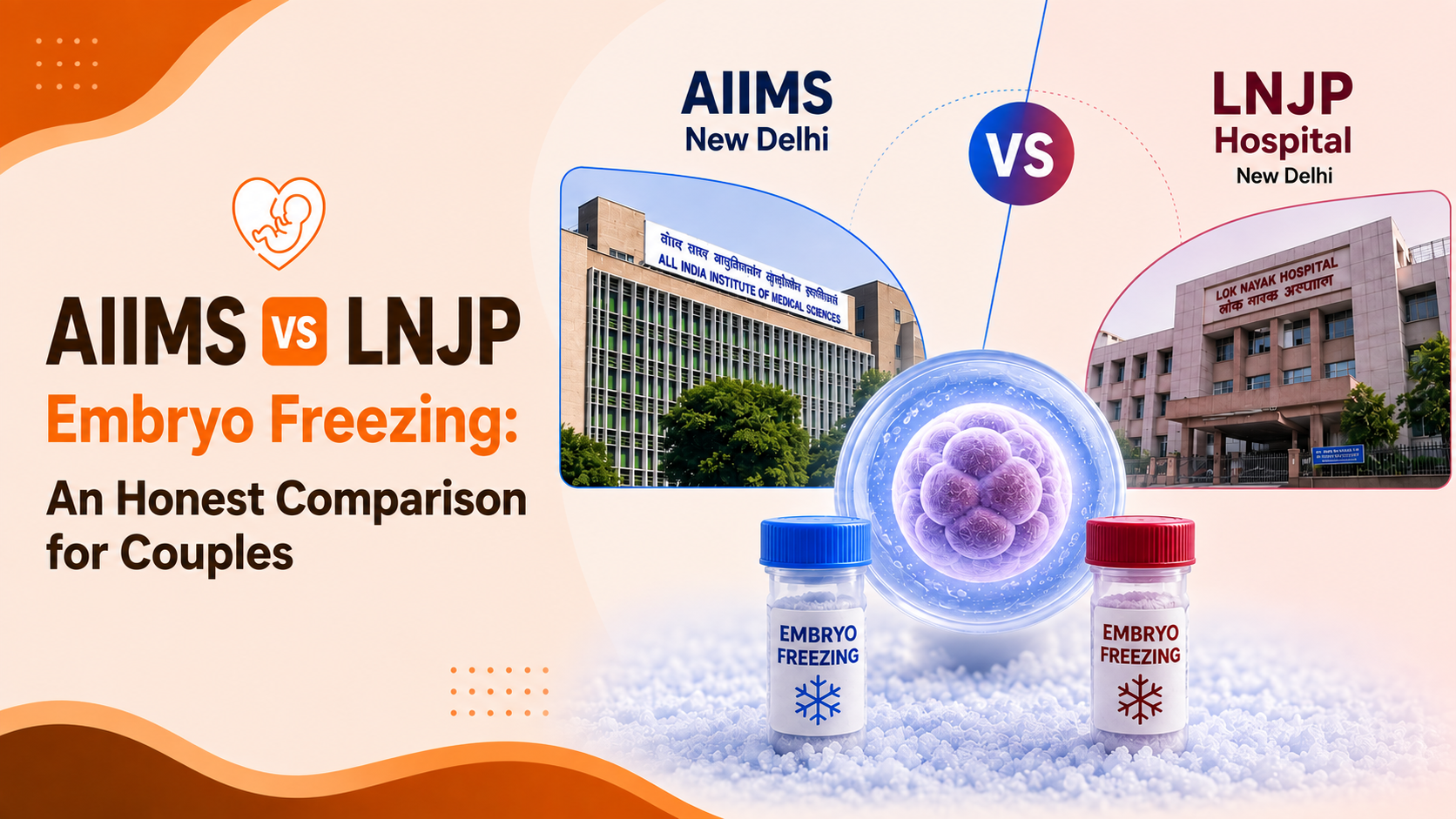 AIIMS vs LNJP embryo freezing honest comparison for couples guide Risaa IVF Delhi