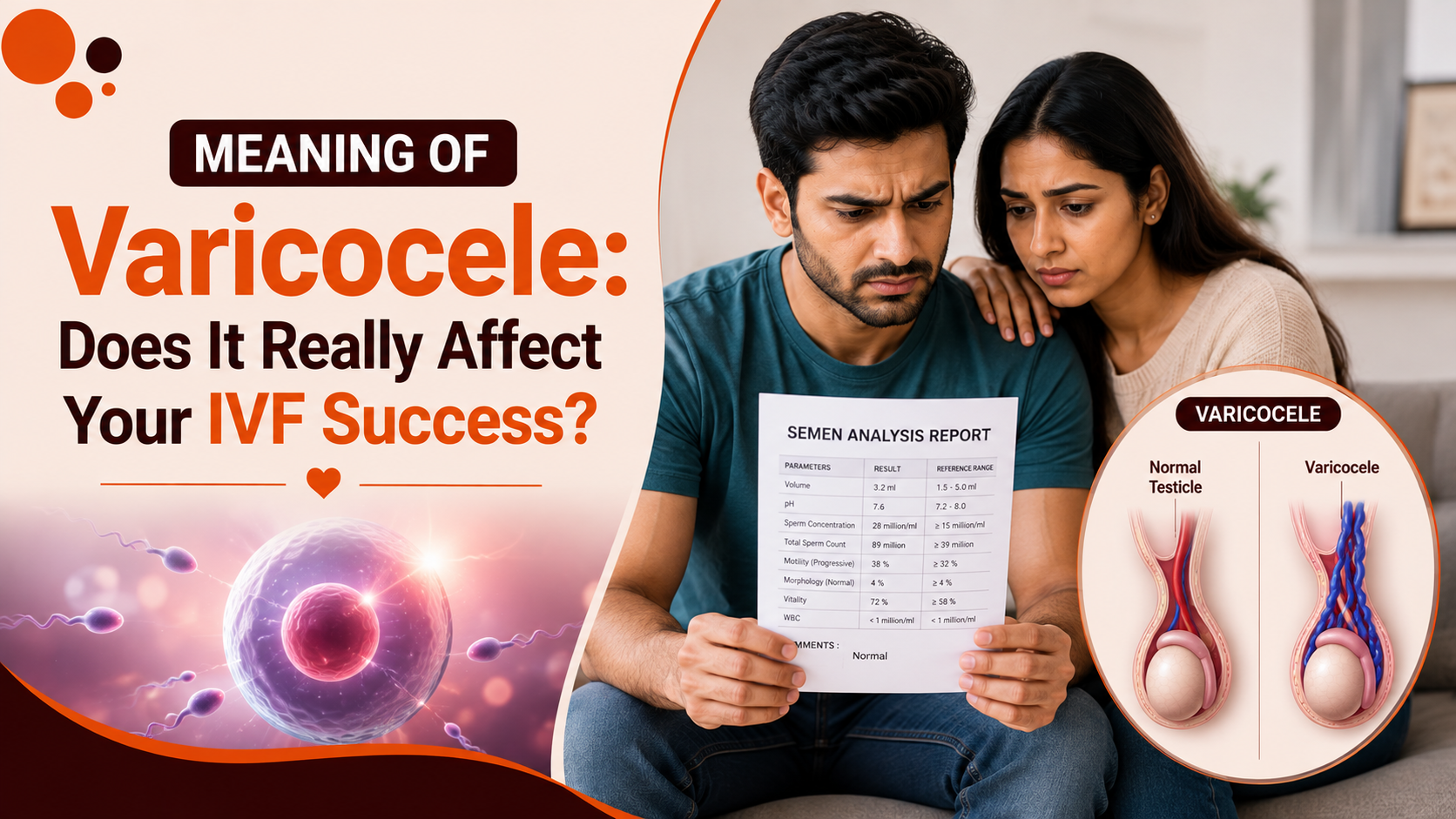meaning of varicocele does it really affect IVF success semen analysis report Risaa IVF Delhi